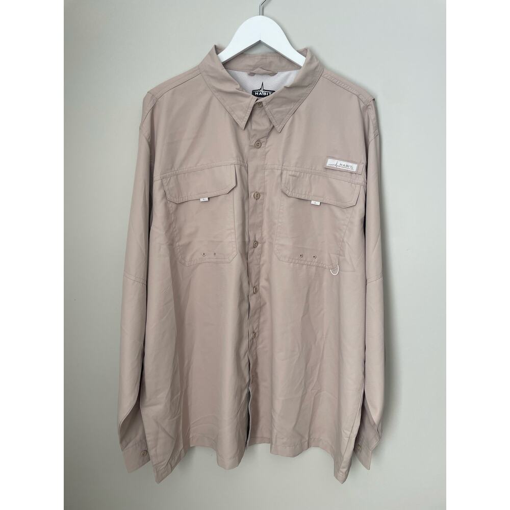 HABIT Men's Fourche Mountain Long Sleeve River Guide Fishing Shirt Plus Size XXL